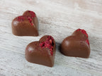 Milk Raspberry Hearts 8 pce